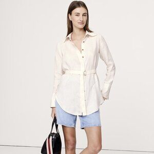 Linen Belted Tunic Shirt